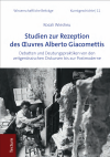 Rosali Wiesheu - Studien zur Rezeption des Œuvres Alberto Giacomettis